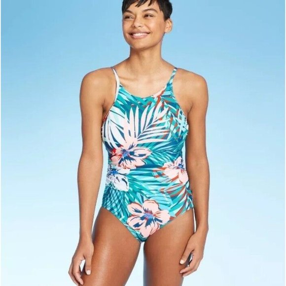 Kona Sol One Piece Swimsuit Size Medium Womens Floral Lace Up Back 238019387 - Picture 2 of 9